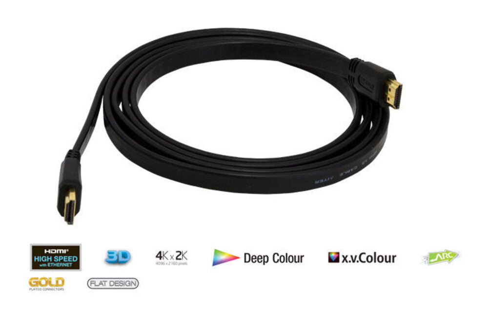 PRO2 HLVF0.5 - 0.5M 50cm HDMI Cable Contractor Series HighSpeed W/Ethernet Flat
