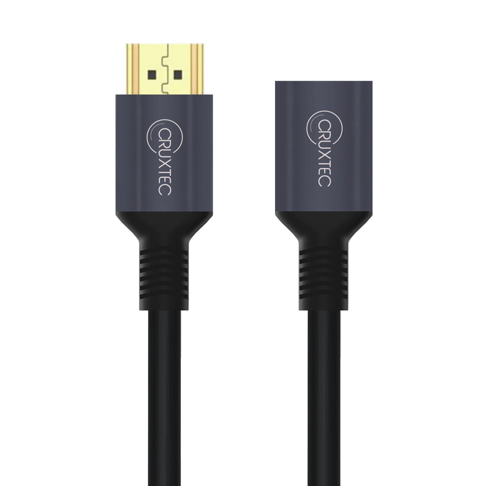 2PK Cruxtec HDMI 2.1 Extension Cable 50cm Male to Female - Black