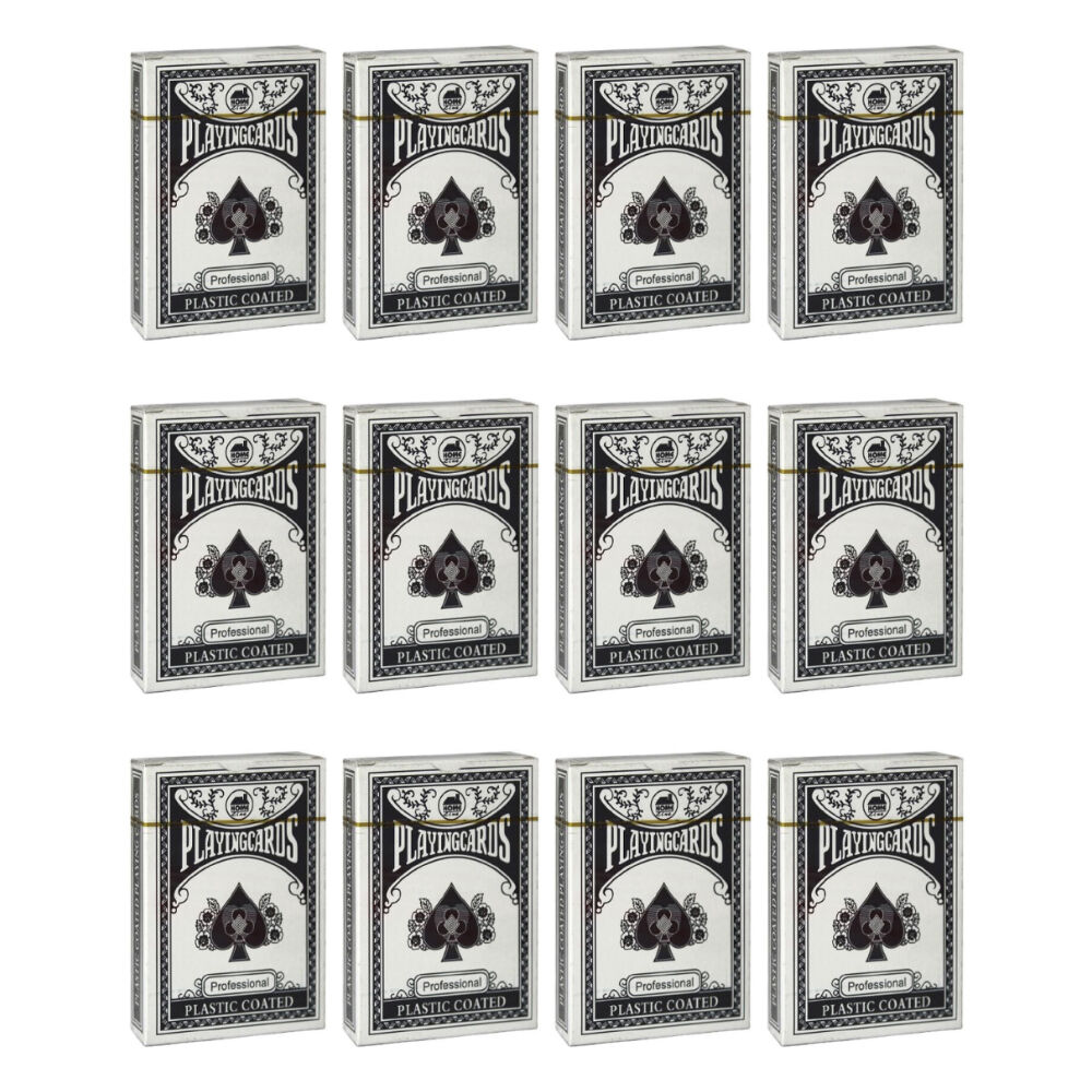 12x 52pc Home Line Professional Plastic Coated Playing Cards Poker Deck Blue