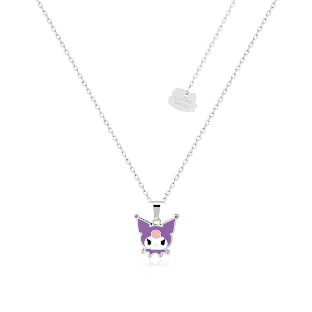 Couture Kingdom Sanrio Kuromi Head Necklace & Stud Earrings Set Silver