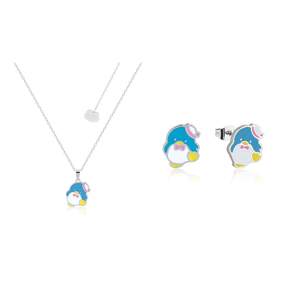 Couture Kingdom Sanrio Tuxedo Sam Necklace & Stud Earrings Set Sterling Silver
