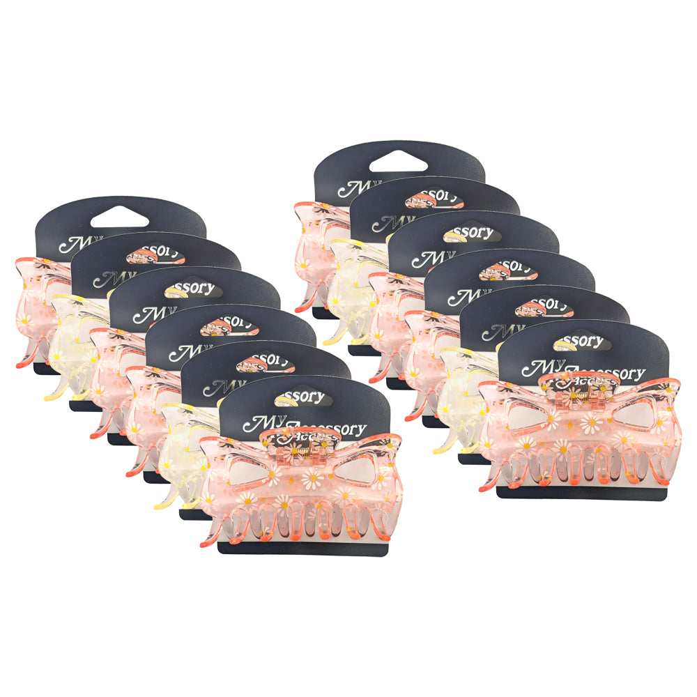 12PK My Accessory Melrose Hair Clip 9cm Daisy Assorted