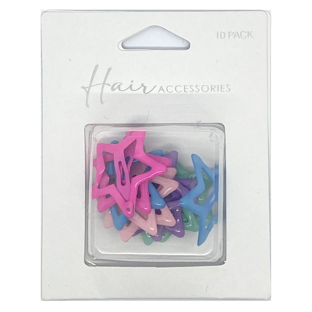 6x 10pc Hair Accessories Sleepie 3.5cm Clips Star Bright Accessory Assorted