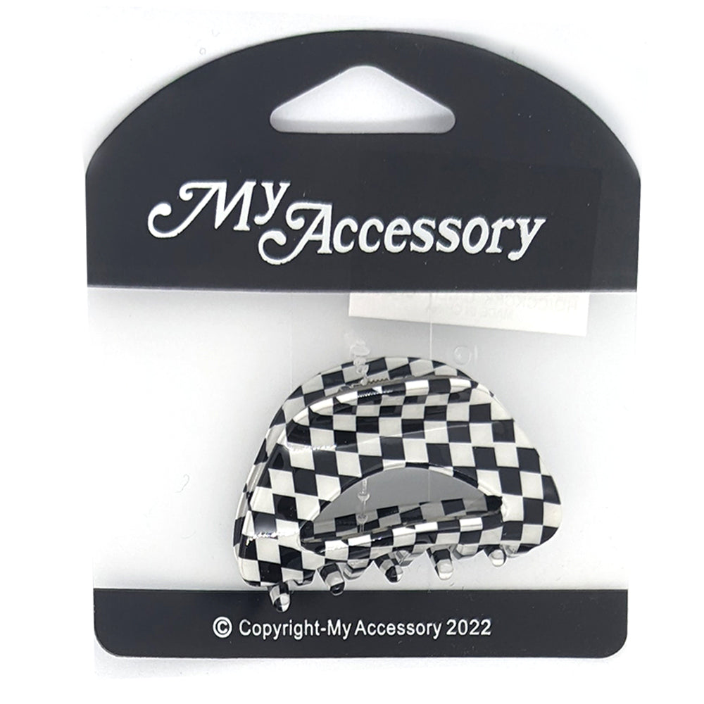 6PK My Accessory 5cm Melrose Hair Clip Check Mix Assorted