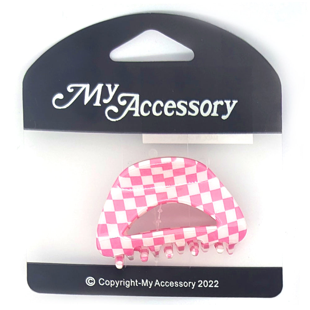 6PK My Accessory 5cm Melrose Hair Clip Check Mix Assorted