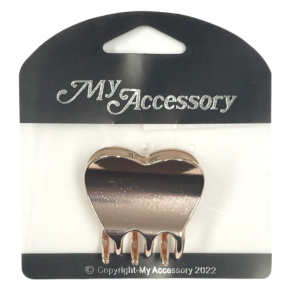 12PK My Accessory 4cm Melorse Hair Clip Metal Heart Assorted