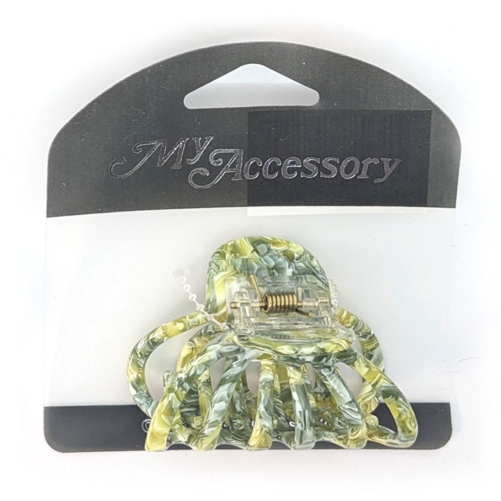 6PK My Accessory 5.5cm Melrose Hair Clip Resin Round w/Cut Outs Assorted