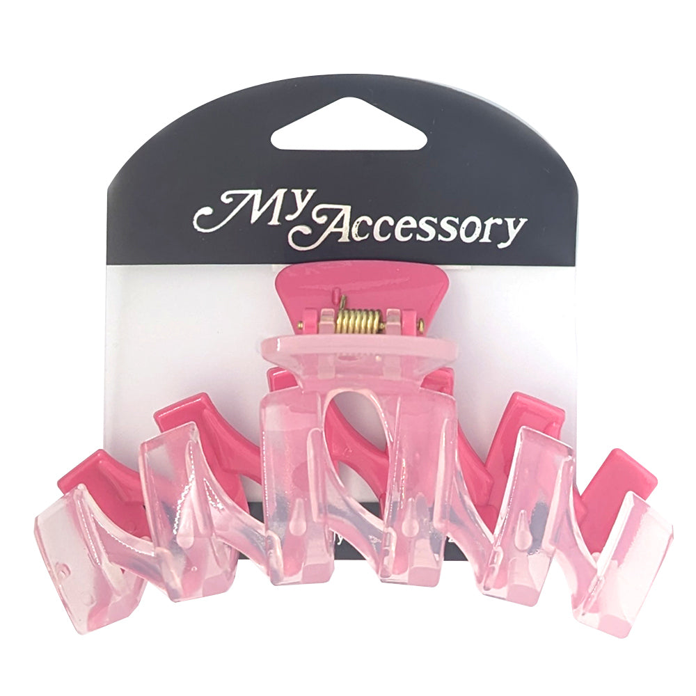 6PK My Accessory 11cm Hair Styling Clip 2-Toned Zig Zag Assorted