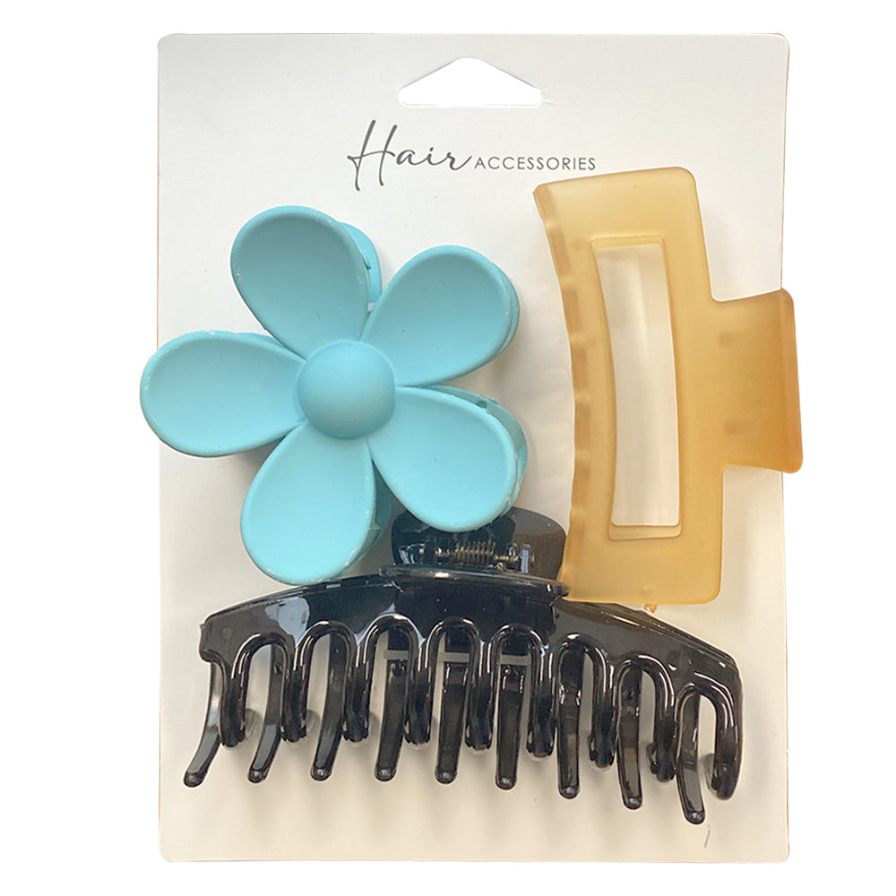 4x 3pc Hair Accessories Melrose Women's Clips Crab/Claw Daisy Styling Accessory