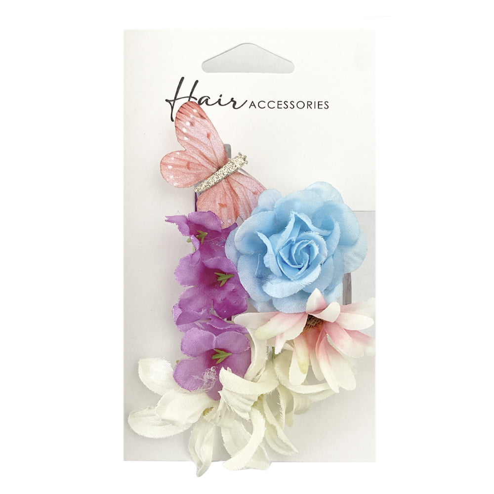 4PK Hair Accessories Melrose 9cm Clip Flower/Butterfly Accessory Assorted