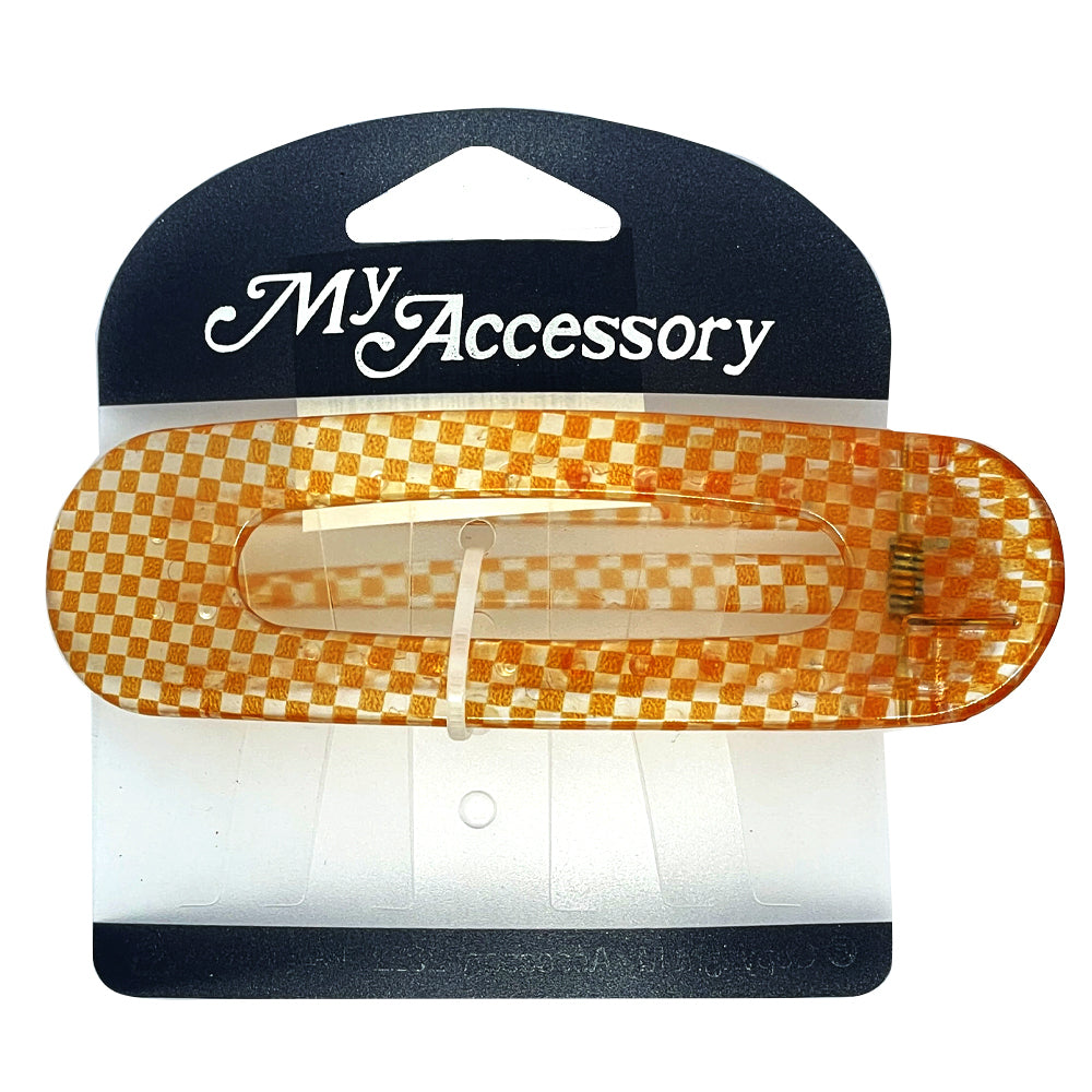6PK My Accessory 11cm Duck Hair Clip Checker Transparent Assorted