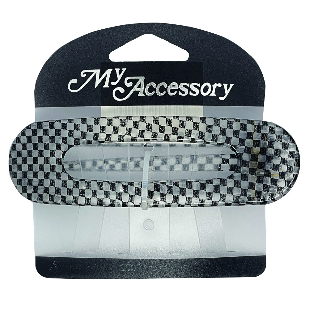 6PK My Accessory 11cm Duck Hair Clip Checker Transparent Assorted