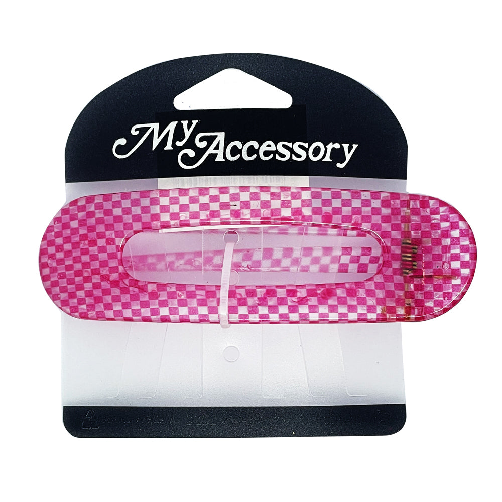 6PK My Accessory 11cm Duck Hair Clip Checker Transparent Assorted