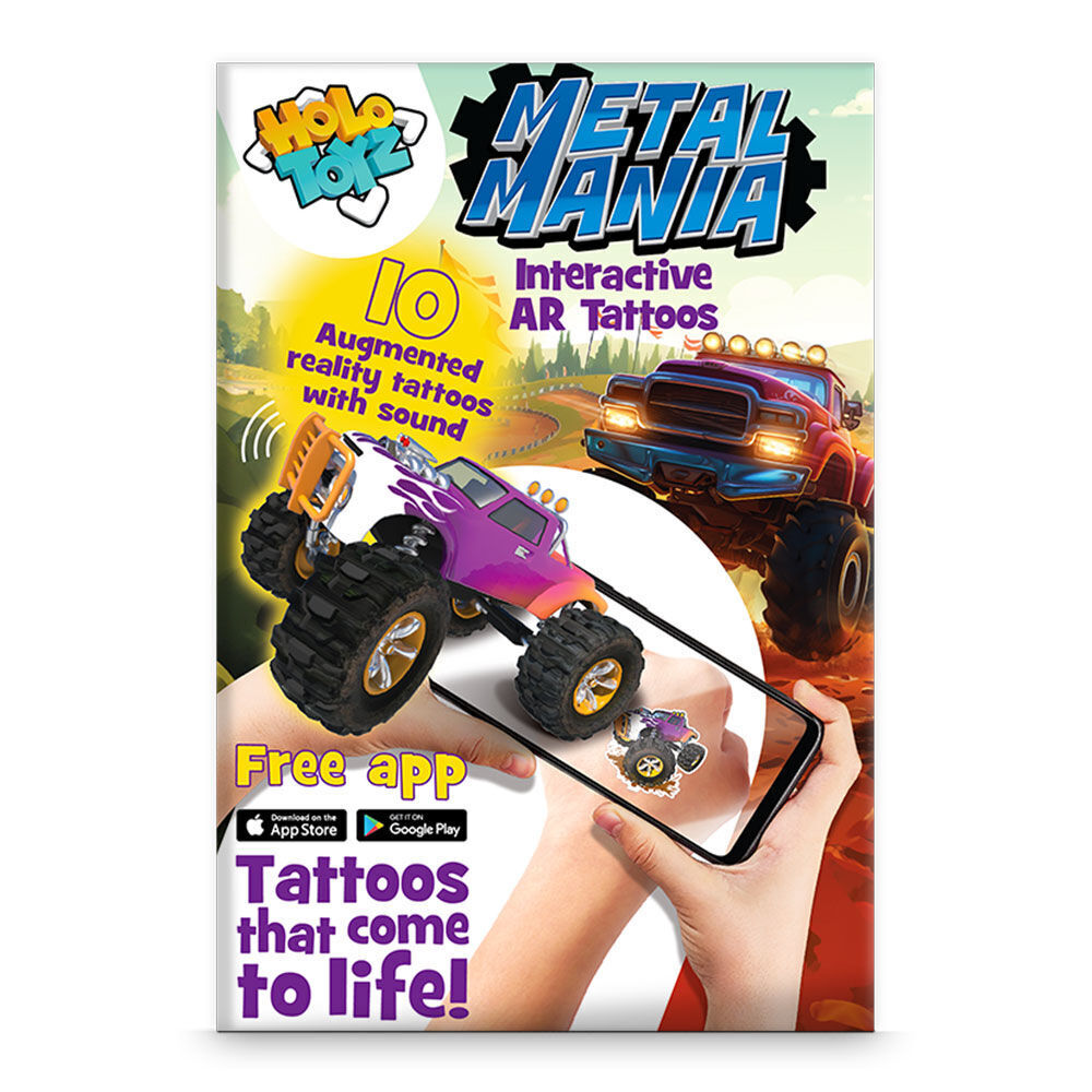3x 10pc Holotoyz HoloArtz Metal Mania Augmented Reality Tattoos Kids Art 3y+