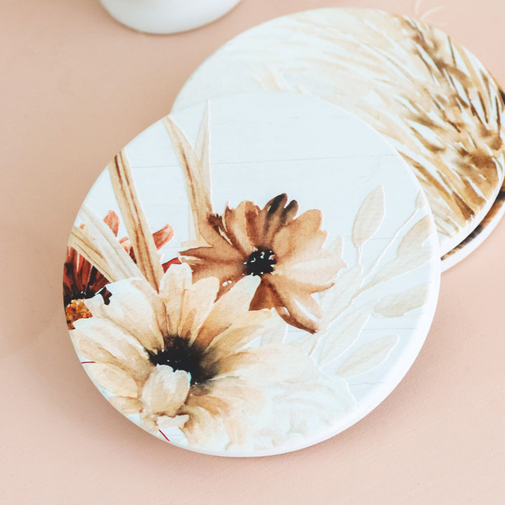 6PK Splosh Home Sweet Home Floral Ceramic Coaster 11cm