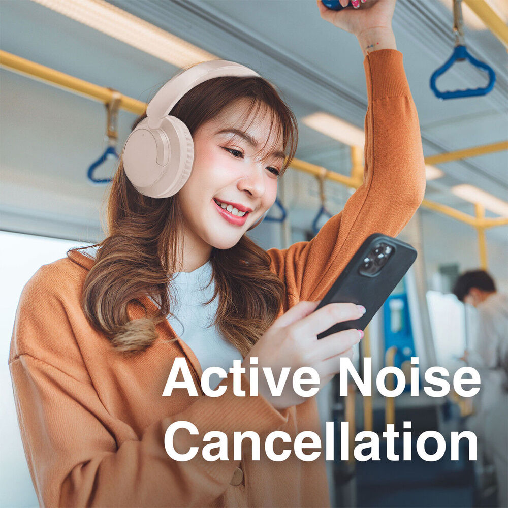 Laser Bluetooth Wireless Headphones ANC Active Noise Cancellation Pink
