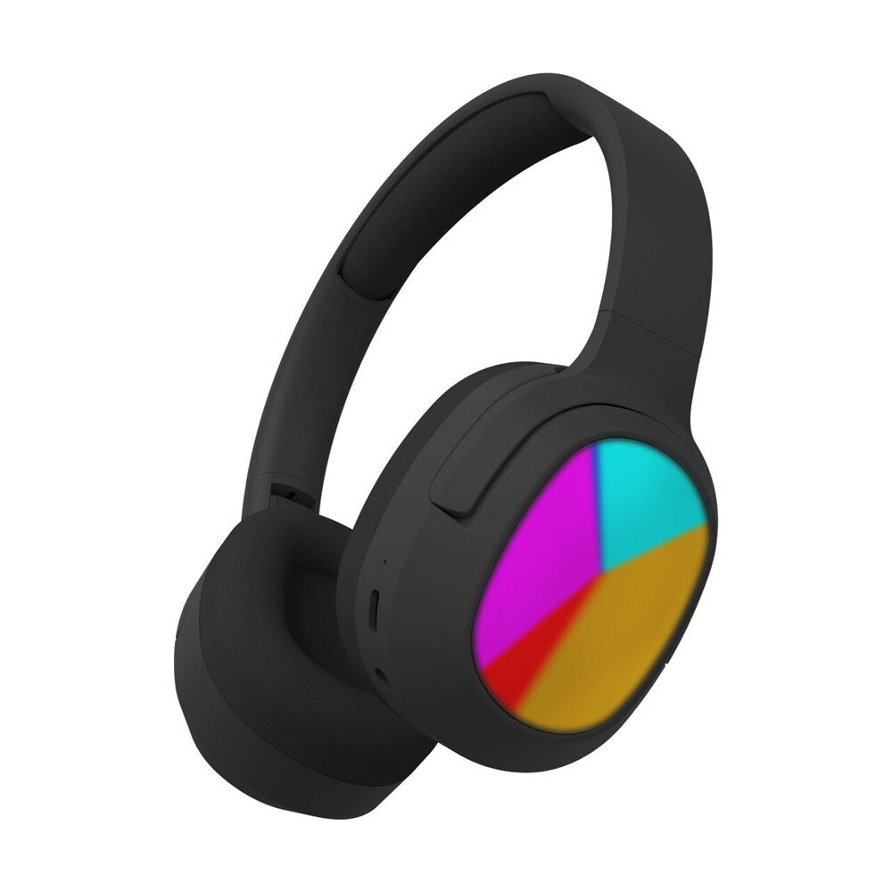 Laser Kids RGB LED Bluetooth Wireless Headphones Foldable Adjustable Black