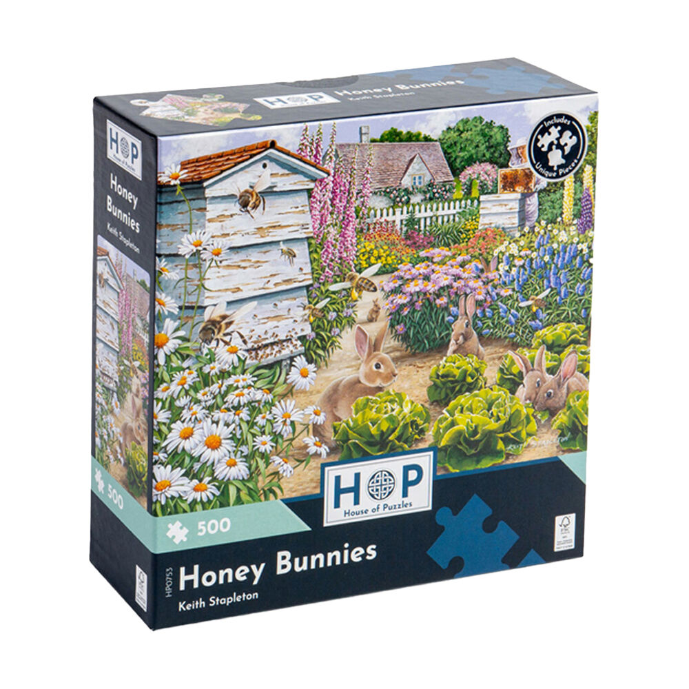 500pc House Of Puzzles Honey Bunnies 34x48cm Jigsaw Puzzle 3y+