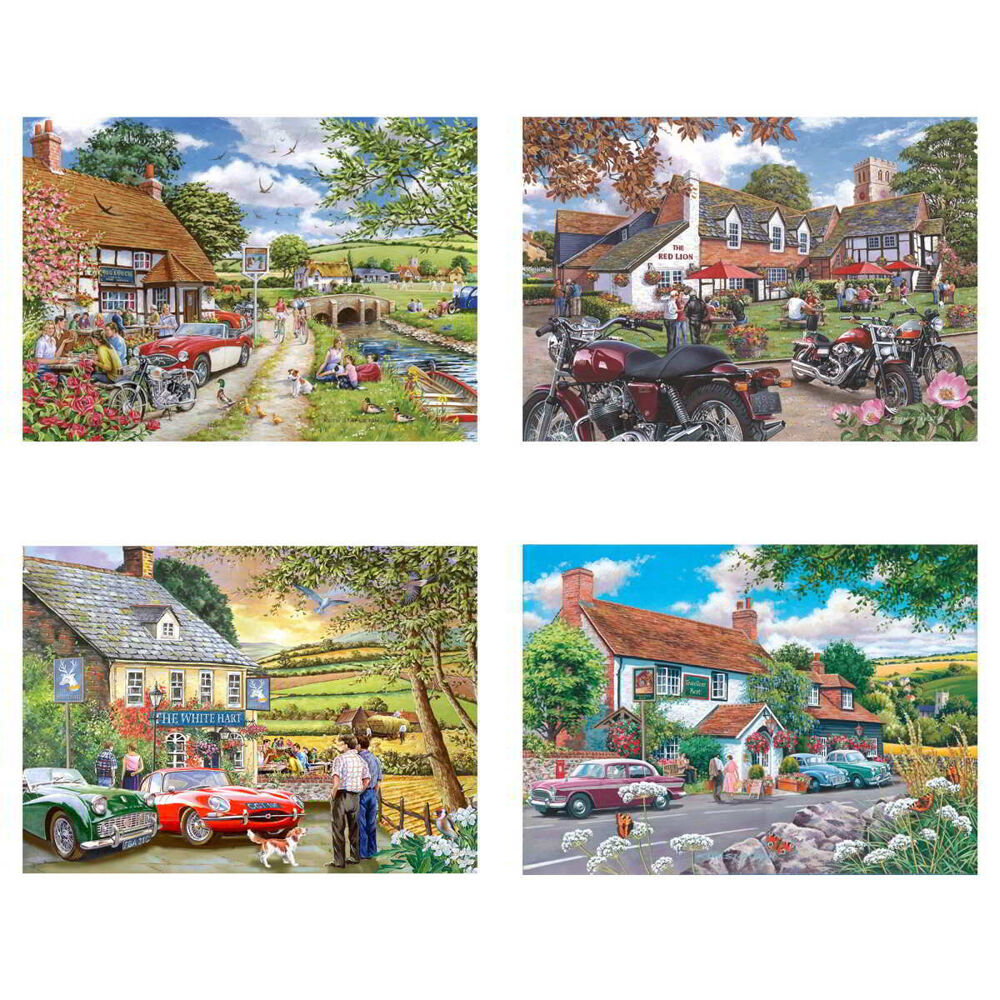 4 x 500pc House Of Puzzles Tales From The Tavern Multipack 48cm Jigsaw 3y+