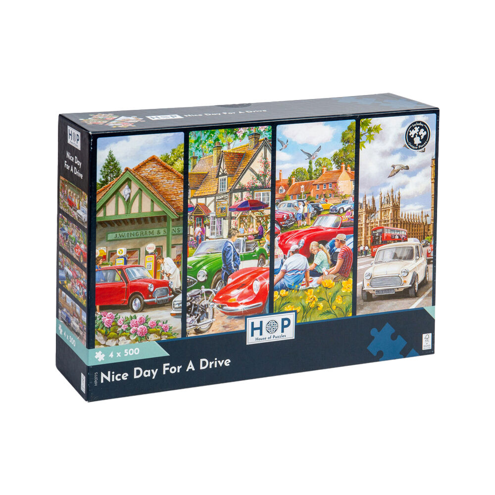 4 x 500pc House Of Puzzles Nice Day for a Drive Multipack 34x48cm Jigsaw 3+