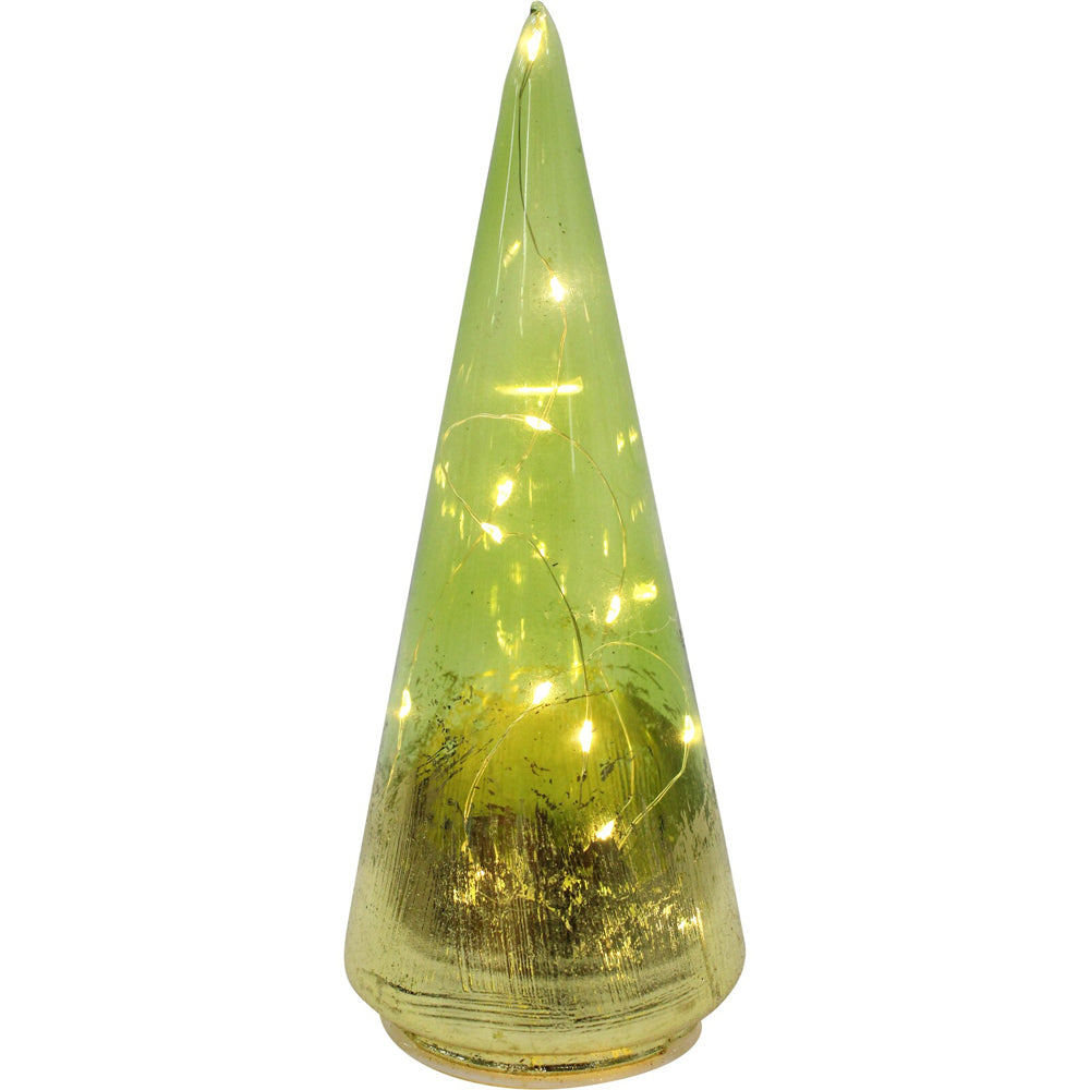 2PK LVD 8x22cm LED Glass Florence Small Home Decor - Green
