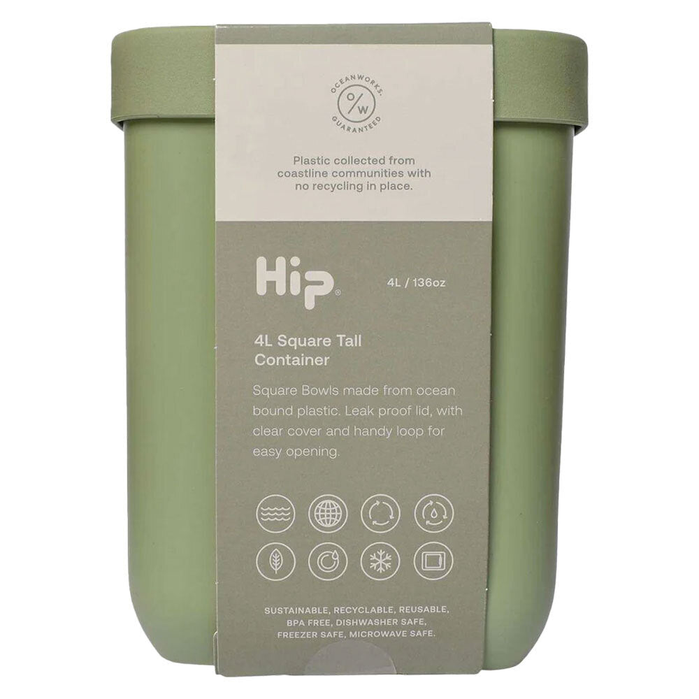 2PK HIP 4L BPA Free Square Tall Airtight Stackable Container Asstd