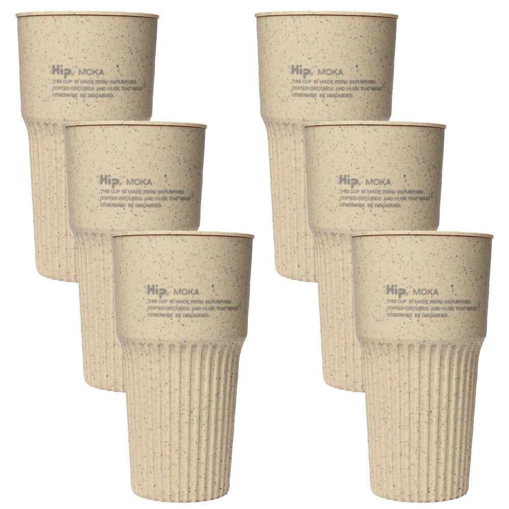 6PK HIP Moka Drinking Coffee Cup Ceramic Cup 475ml/9cm Assorted