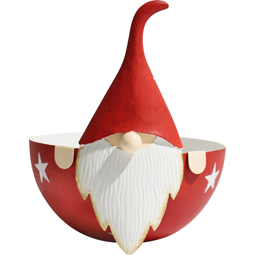 2PK LVD 16x15cm Metal Gnome Bowl Home/Living Room Decor - Red