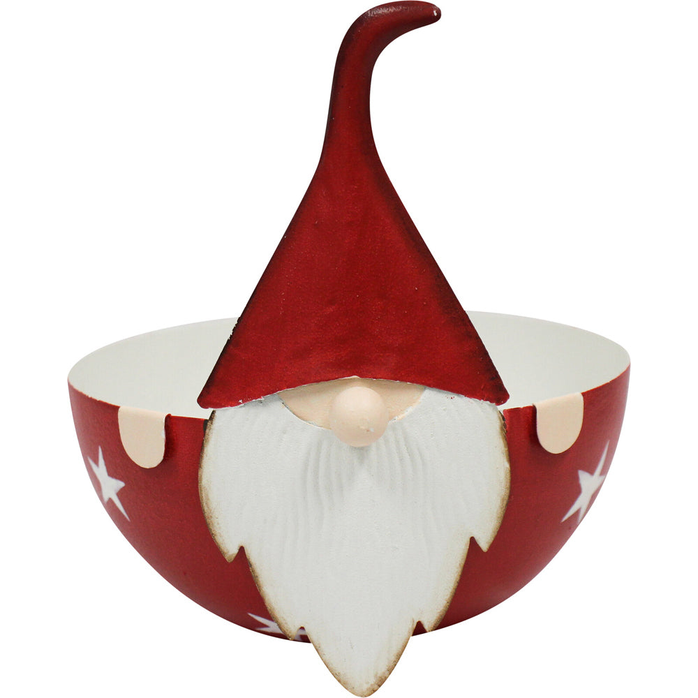 2PK LVD 16x15cm Metal Gnome Bowl Home/Living Room Decor - Red
