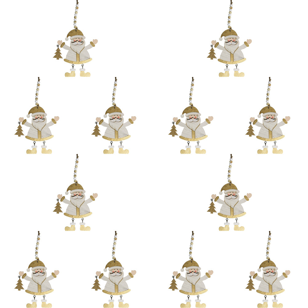 12PK LVD 13x11cm Metal Santa Happy Hanger Home Christmas Decor