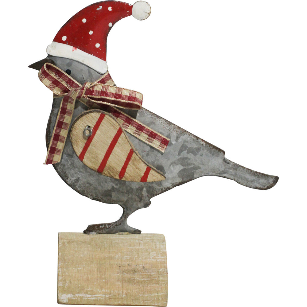3PK LVD 14x12cm Metal/MDF French Xmas Bird Home/Living Room Decor