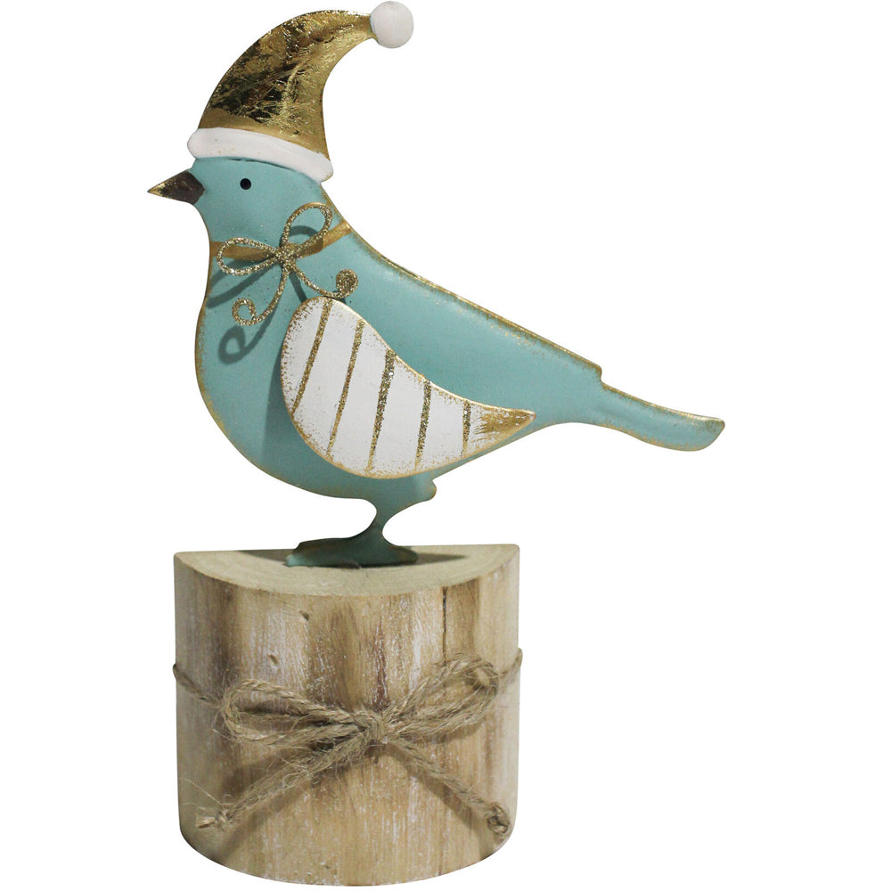 2PK LVD 18x13cm Metal/MDF Bird Home Ornament Decor - Aqua