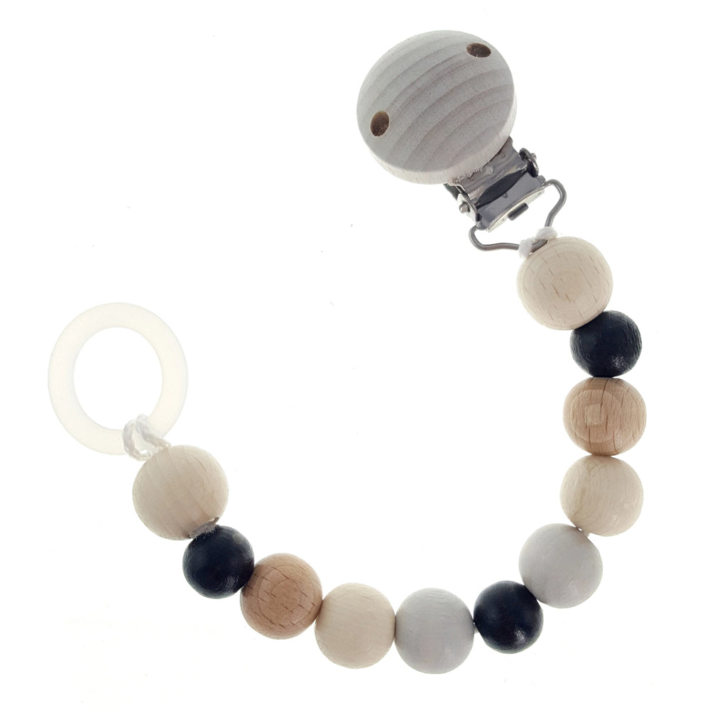Hess-Spielzeug 15cm Dummy Clip Chain Strap Baby 0m+ Natural Black