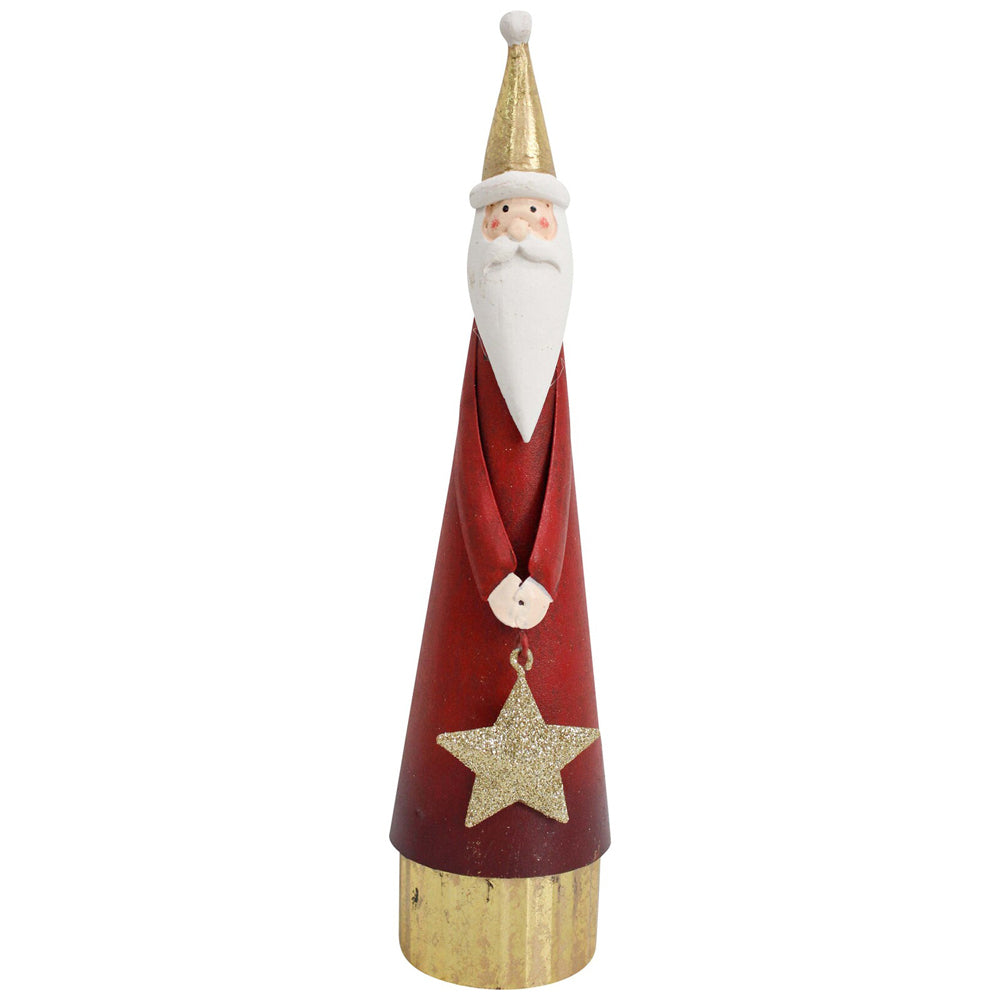 2PK LVD Metal Santa w/ Star Christmas Decoration 24.5cm - Red
