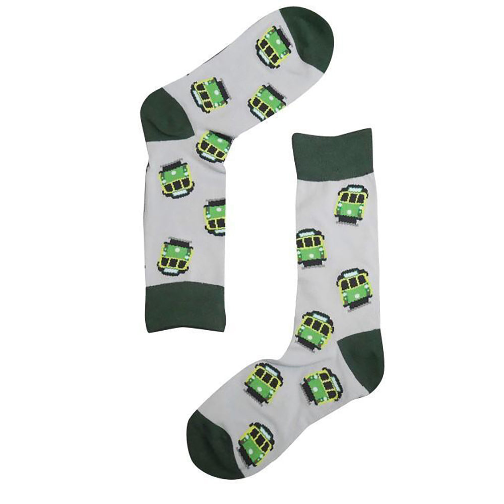 2PK Sole Mates Unisex Casual Dress Novelty Tram Socks Pair One Size