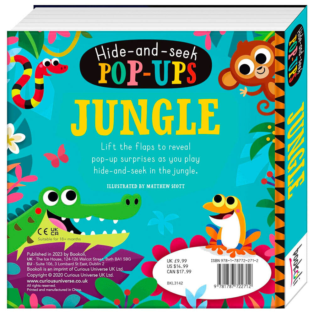 2PK Bookoli Hide & Seek Pop-Up: Jungle Childrens Book 1+