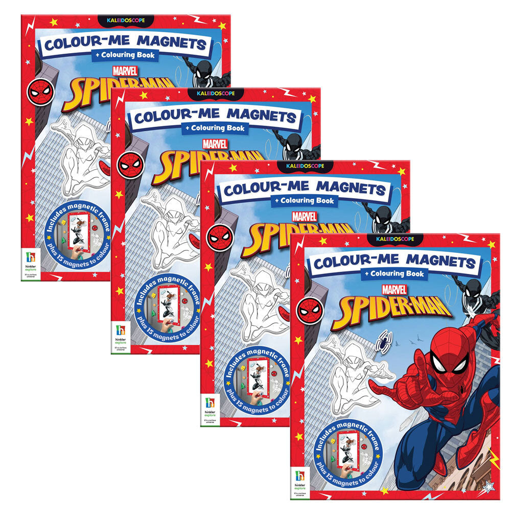 4PK Kaleidoscope Colour-Me-Magnets Spider-Man Kids Craft Book 3y+