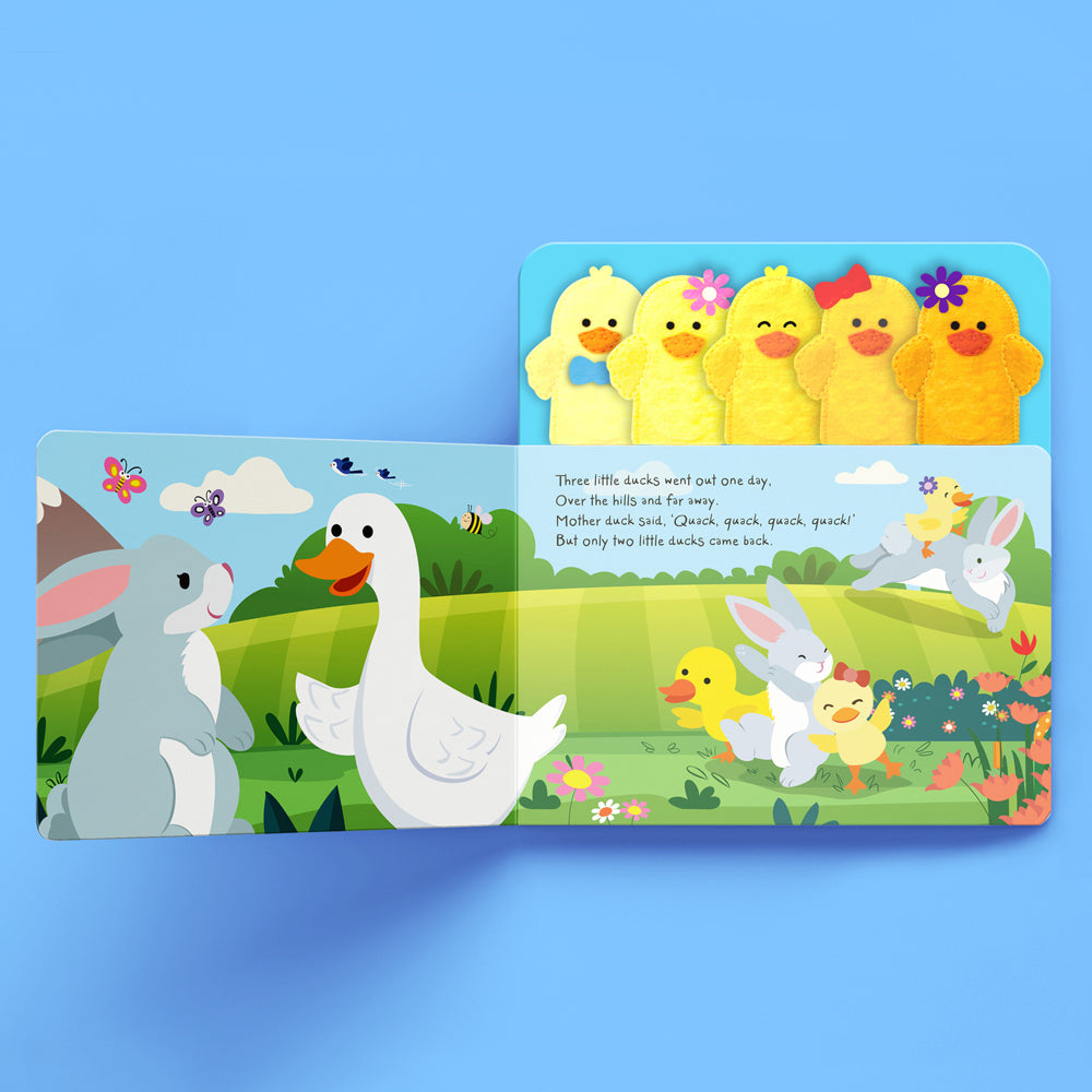 2PK Building Blocks Five Little Ducks Finger Puppet Book 4y+