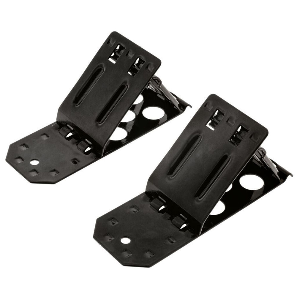 2x 2pc Hulk Steel Compact Flat Folding Wheel Chocks 190x70mm Black