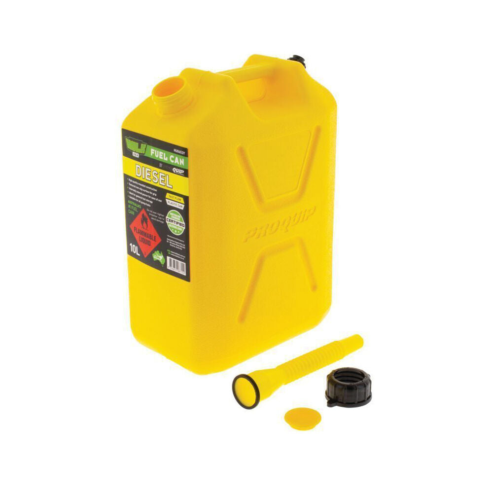 Hulk Fast Flow Plastic Diesel Jerry Fuel Storage Can 10L Yellow