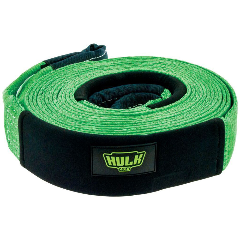 Hulk Heavy Duty Snatch Recovery Strap 11T 11000kg 75mm x 9m Green