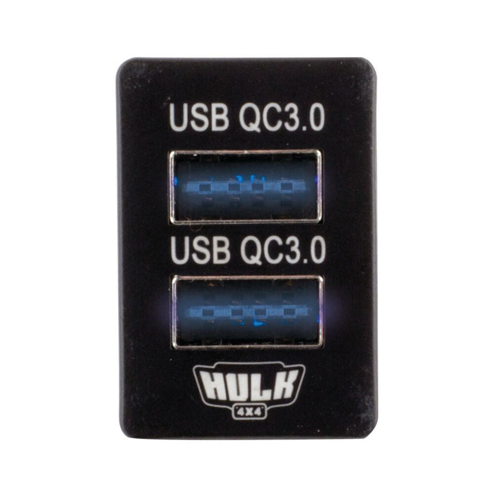 Hulk Toyota Late Dual Vehicle QC3 USB Socket 12V Blue Illumination