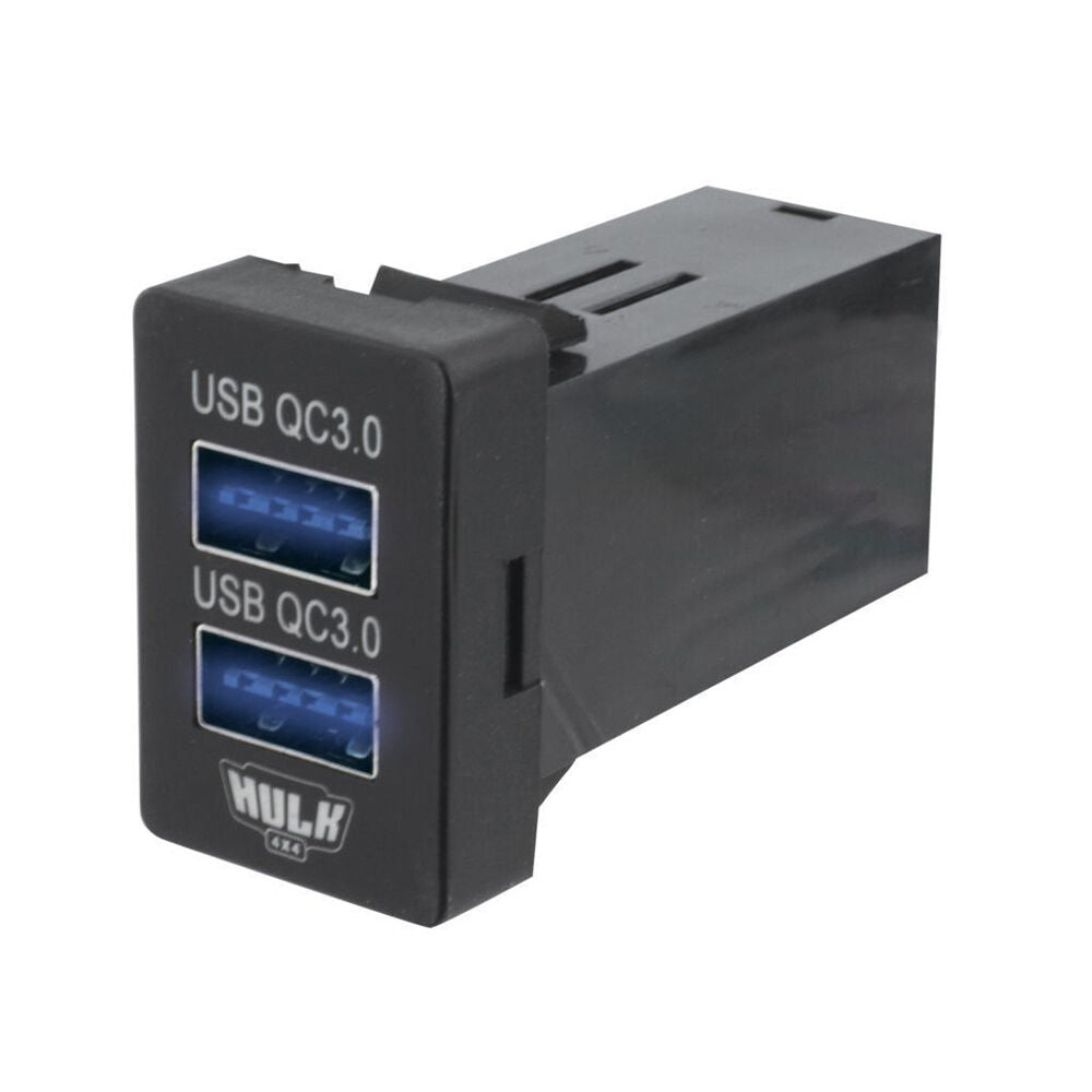 Hulk Toyota Late Dual Vehicle QC3 USB Socket 12V Blue Illumination