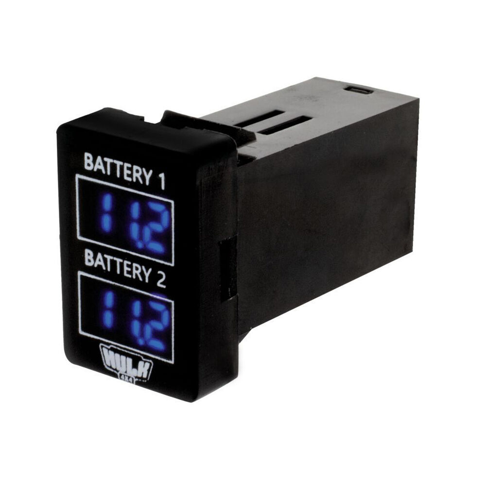 Hulk Toyota Late Dual DC Voltmeter Blue Illumination 12v 32.5 x 22mm