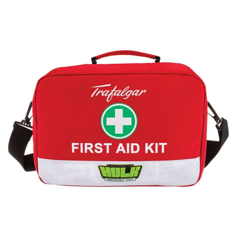 Hulk Pro Workplace Portable First Aid Kit w/ Reflective Strip Case Red