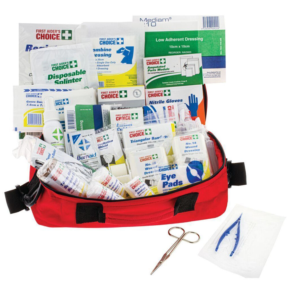 Hulk Pro Workplace Portable First Aid Kit w/ Reflective Strip Case Red
