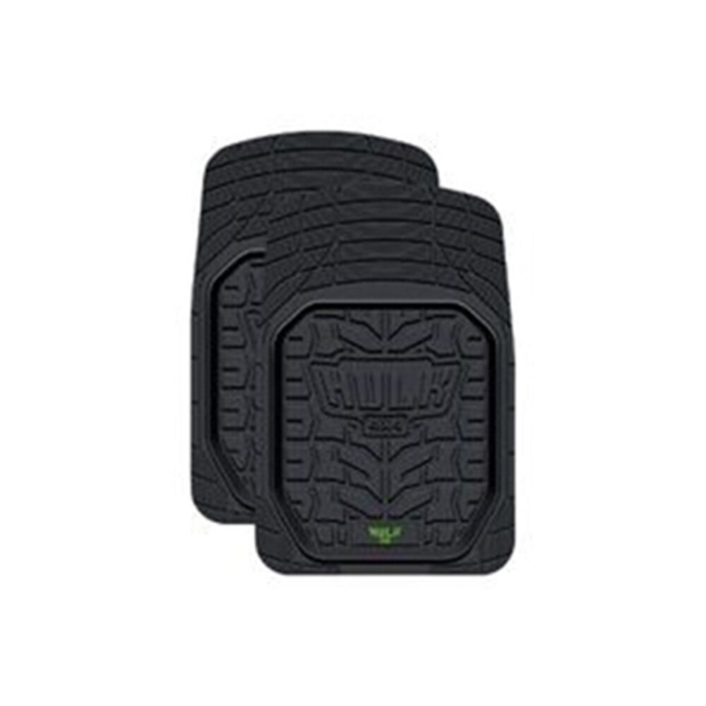 2pc Hulk Heavy Duty Deep Dish Anti-Slip Rubber Car Floor Mats 78x52cm Black