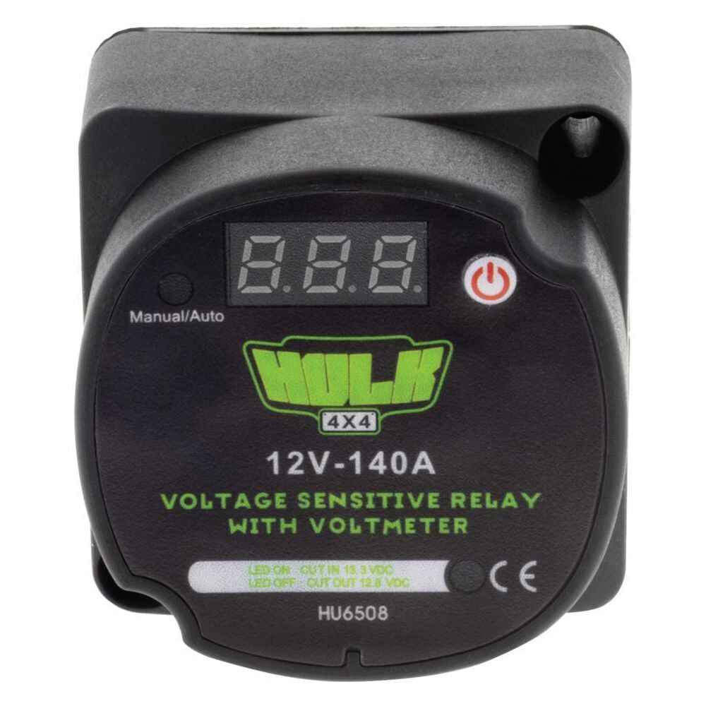 Hulk Dual Battery LED Display VSR & Vehicle Voltmeter 12V Black