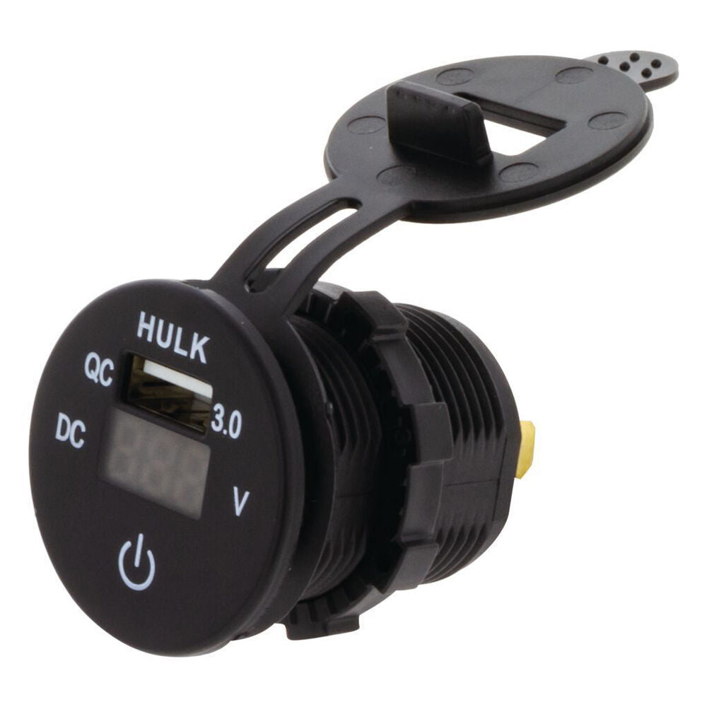 Hulk Vehicle DC Voltmeter, QC3.0 USB Socket & Touch Switch 60-30V
