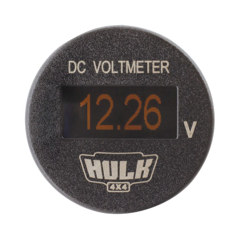 Hulk OLED Display Compact Vehicle DC Voltmeter Reader Device Black